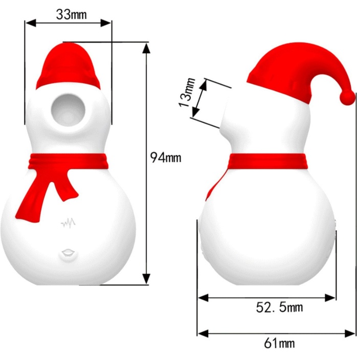 Вакуум-волновой стимулятор клитора в форме снеговика с красными аксессуарами - Оки-Чпоки. Фотография 2.