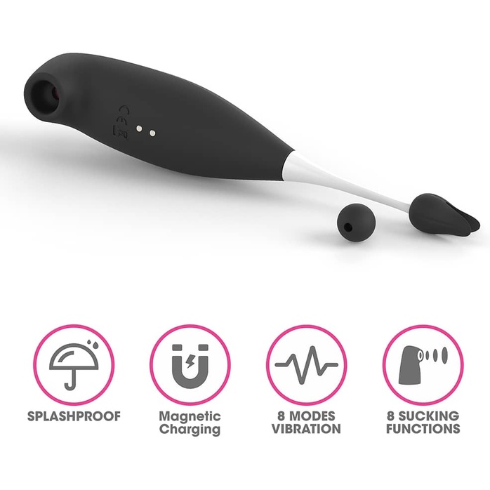Черный вибратор для точечной стимуляции IJOY Rechargeable Clit Pro Vibrator - 19 см. Фотография 4.