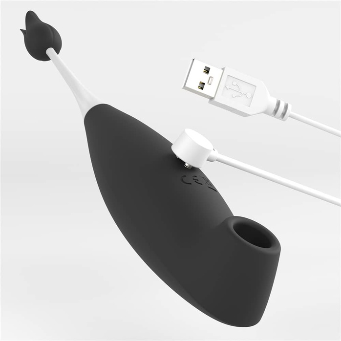 Черный вибратор для точечной стимуляции IJOY Rechargeable Clit Pro Vibrator - 19 см. Фотография 5.