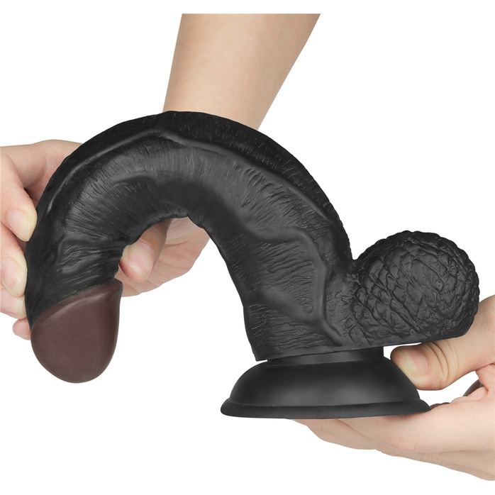 Темнокожий женский страпон на ремешках Easy Strapon Set 8.5 - 21,5 см. Фотография 5.