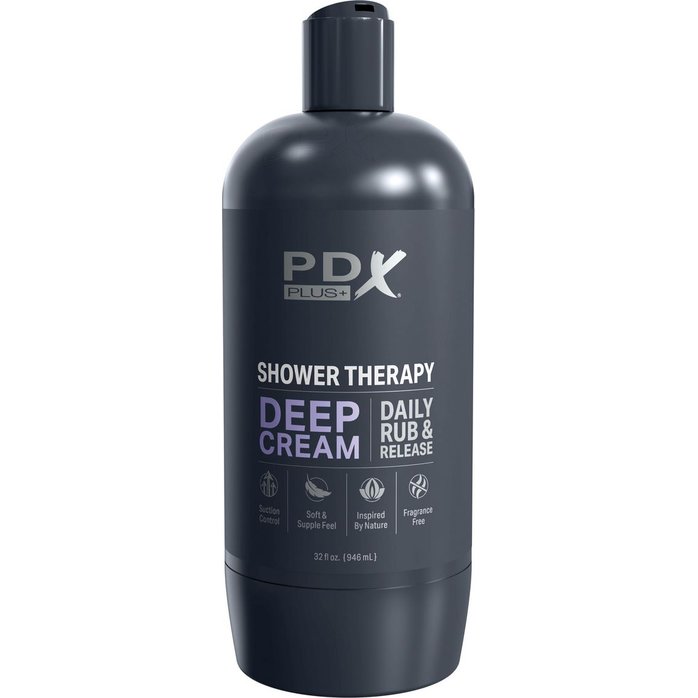 Мастурбатор в бутылке Shower Therapy Deep Cream - PDX Plus. Фотография 4.