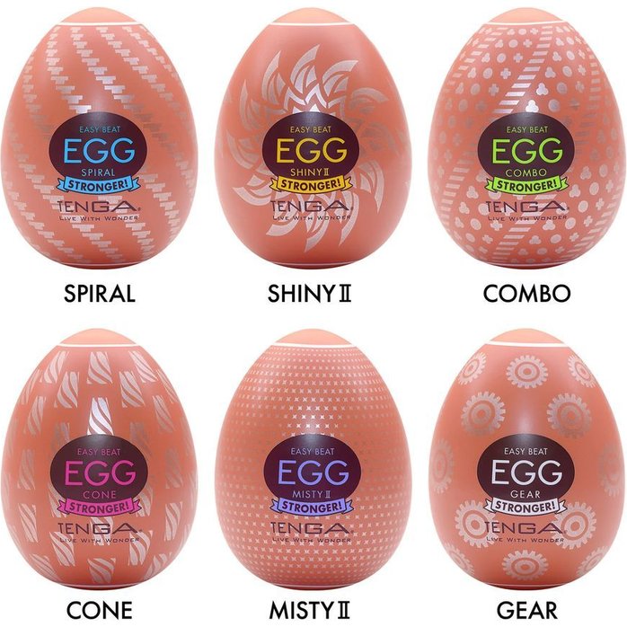 Набор из 6 мастурбаторов-яиц Tenga Egg Variety Pack V - EGG Series. Фотография 2.