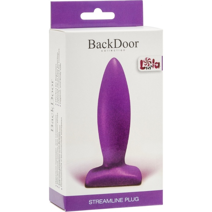 Фиолетовый анальный стимулятор Streamline Plug - 10 см - Back Door Collection. Фотография 2.