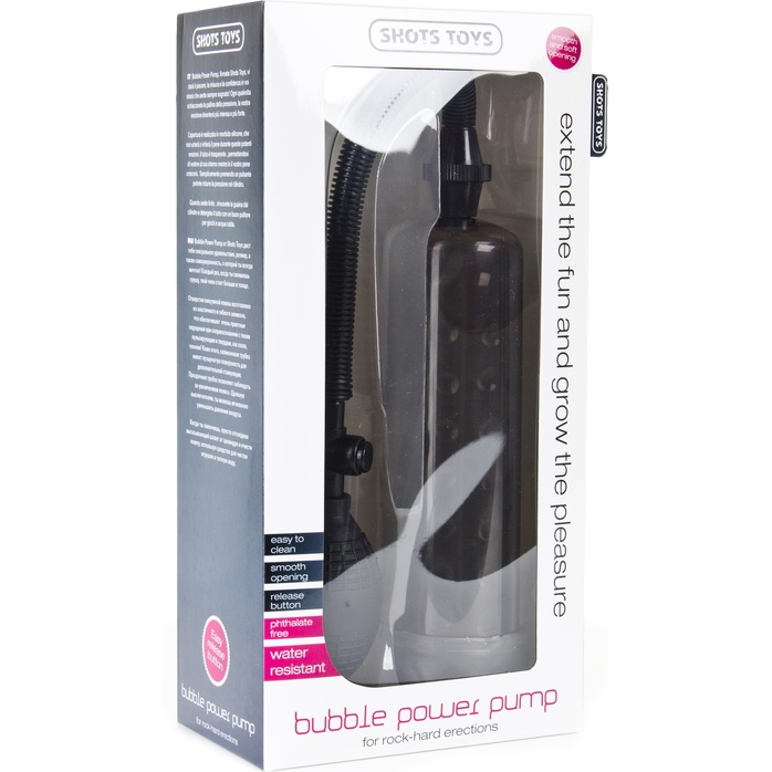 Вакуумная помпа Bubble Power Black - Shots Toys. Фотография 2.