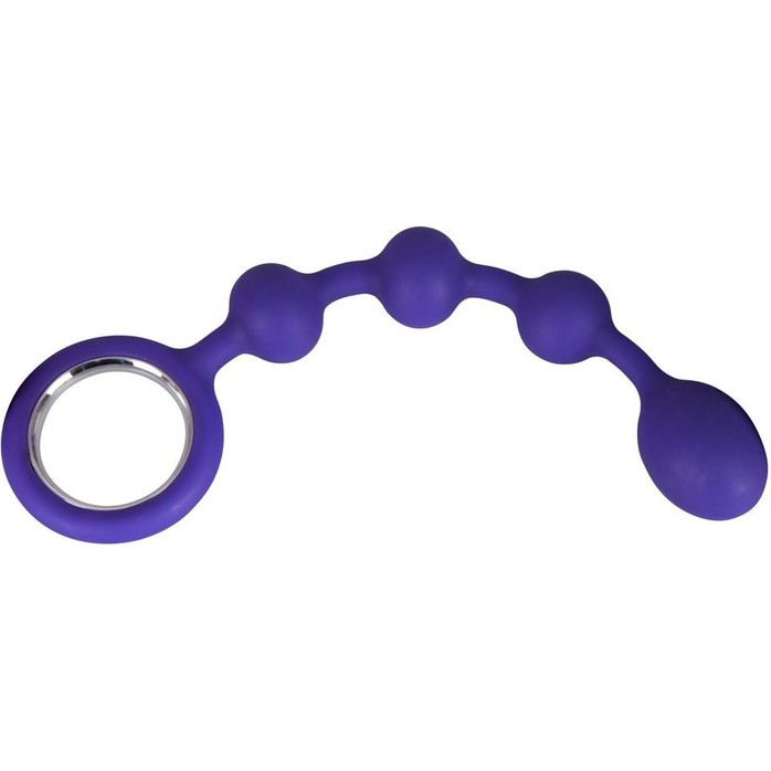 Фиолетовая анальная цепочка с ручкой-кольцом - 23,5 см - You2Toys. Фотография 2.