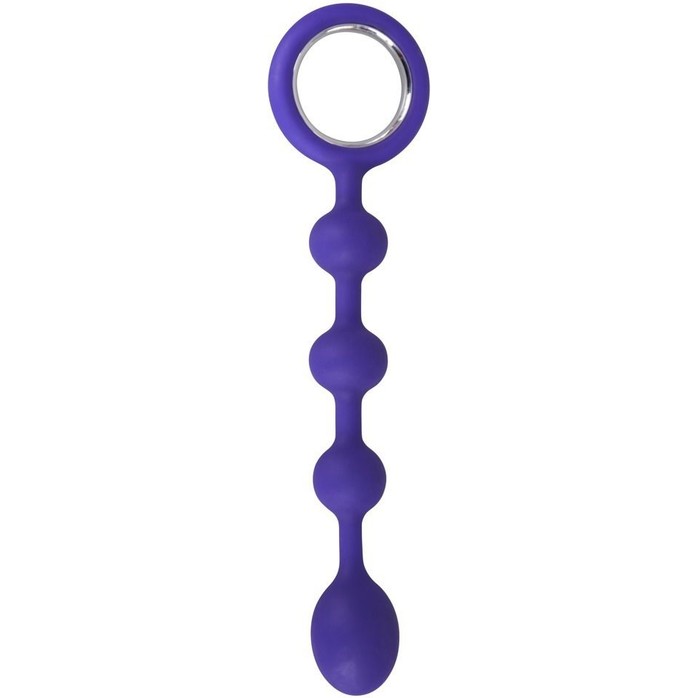Фиолетовая анальная цепочка с ручкой-кольцом - 23,5 см - You2Toys