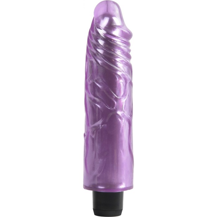 Фиолетовый вибратор Jelly Gems - 19 см - Jelly Gems