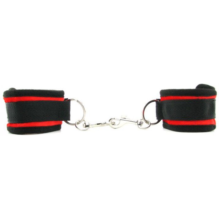Мягкие наручники с красными вставками Beginners Handcuffs Red - Sex   Mischief