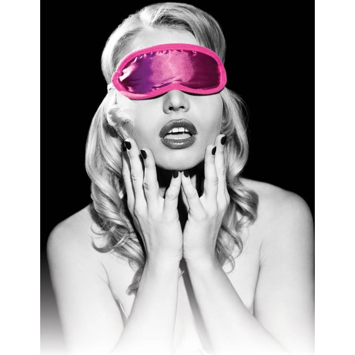 Розовая маска на глаза Satin Blindfold - Sex   Mischief