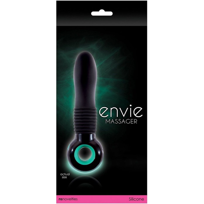 Чёрный вибратор с подсветкой Envie Smooth - 18 см - Silicone Vibe Massagers. Фотография 2.