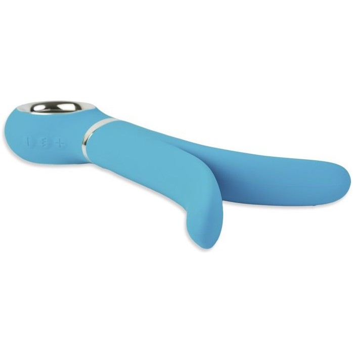 Голубой анатомический вибромассажер Fun Toys Gvibe 2 - 18 см