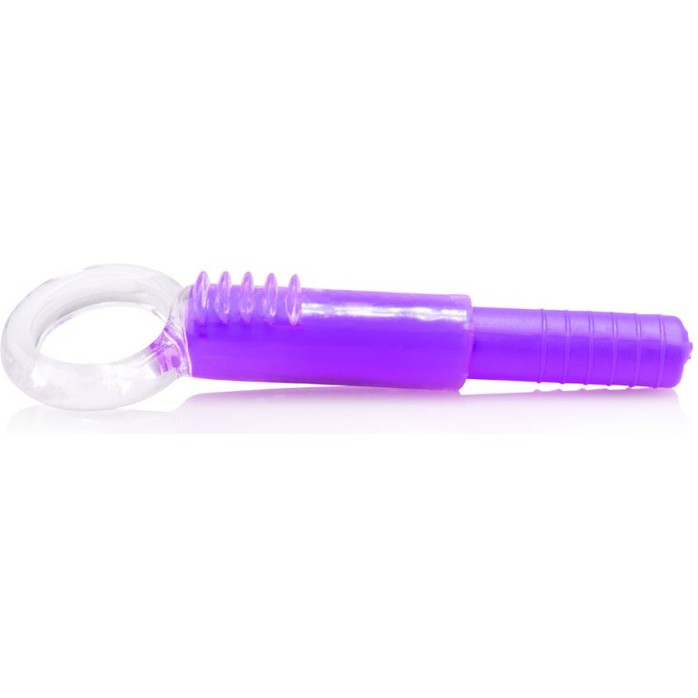 Фиолетовый ультратонкий вибратор в виде стика с эластичным силиконовым кольцом - 2015 Fall Collection