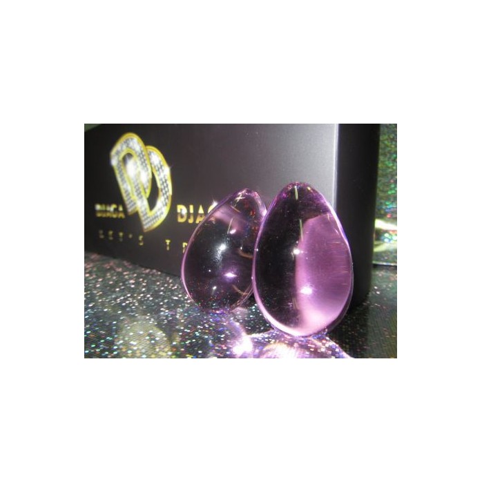 Фиолетовые вагинальные шарики из стекла