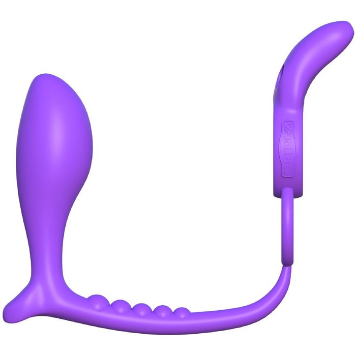 Фиолетовое эрекционное кольцо с анальным стимулятором Ass-Gasm Vibrating Rabbit - Fantasy C-Ringz. Фотография 4.