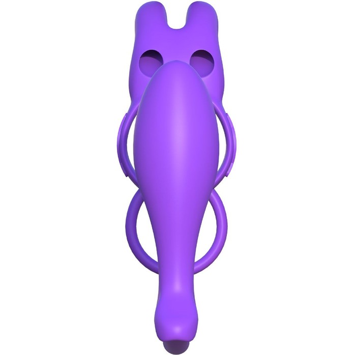 Фиолетовое эрекционное кольцо с анальным стимулятором Ass-Gasm Vibrating Rabbit - Fantasy C-Ringz. Фотография 5.
