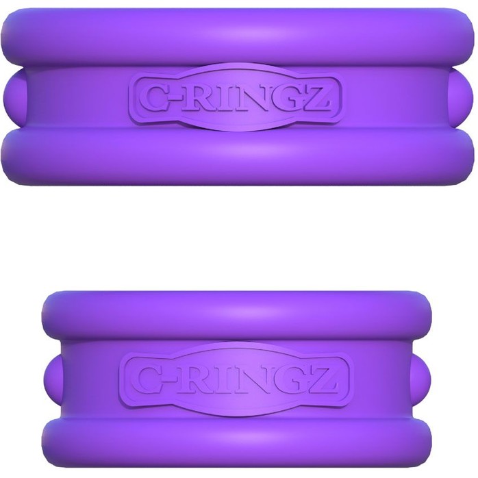 Набор из двух фиолетовых эрекцонных колец Max Width Silicone Rings - Fantasy C-Ringz. Фотография 2.