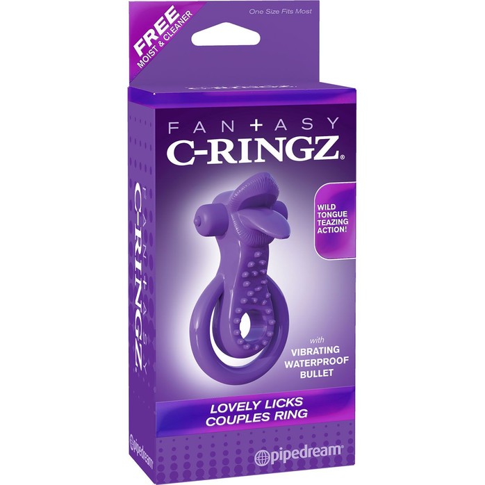 Эрекционное кольцо на пенис и мошонку Lovely Licks Couples Ring - Fantasy C-Ringz. Фотография 7.
