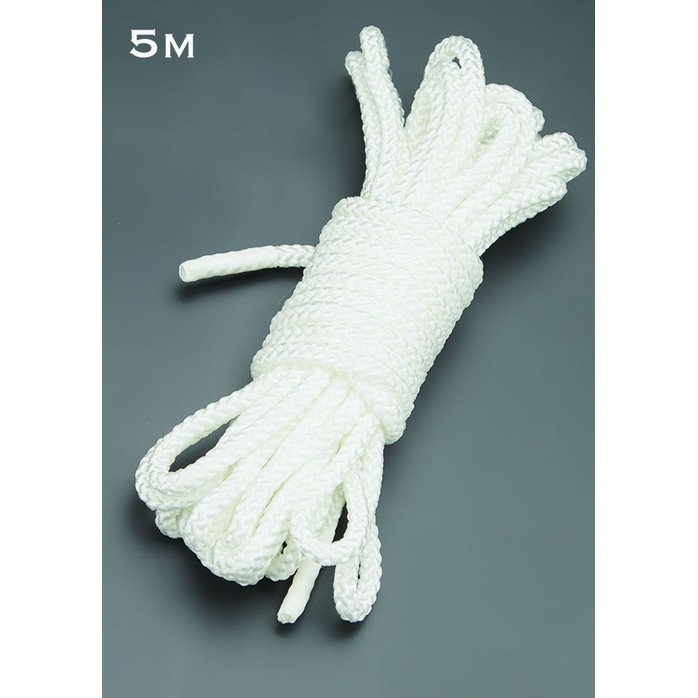 Белая шелковистая веревка для связывания - 5 м - BDSM accessories