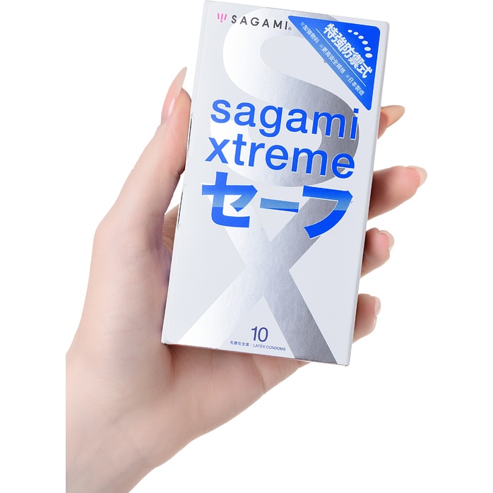 Презервативы Sagami Xtreme Ultrasafe с двойным количеством смазки - 10 шт - Sagami Xtreme. Фотография 3.