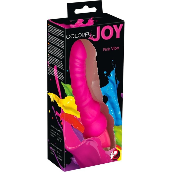 Ярко-розовый вибратор Joy - 18,5 см - You2Toys. Фотография 3.