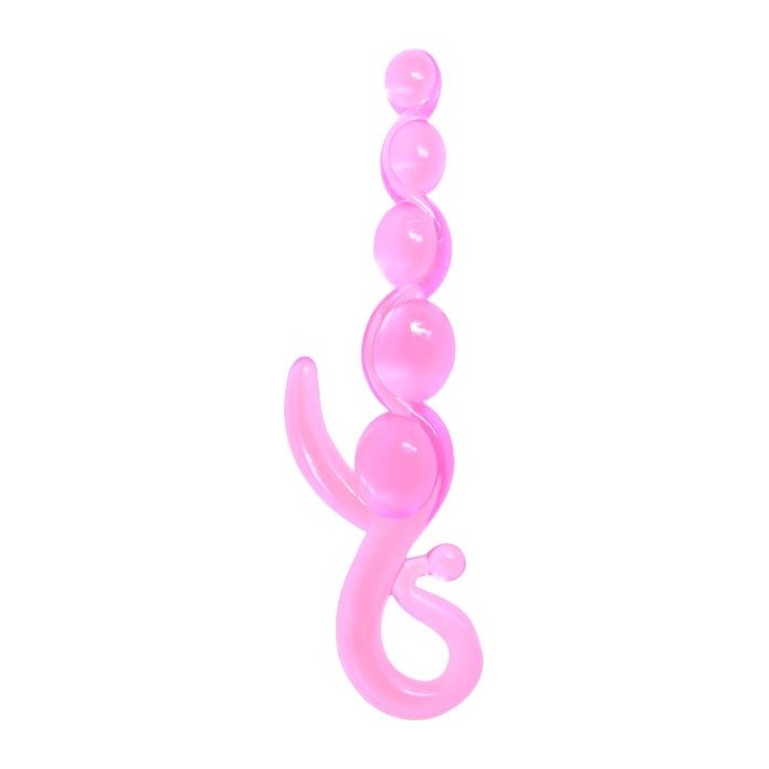 Розовый анальный стимулятор-цепочка - 22 см