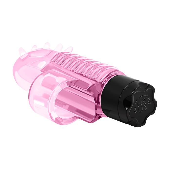 Розовый вибростимулятор с шипиками на палец. Фотография 2.