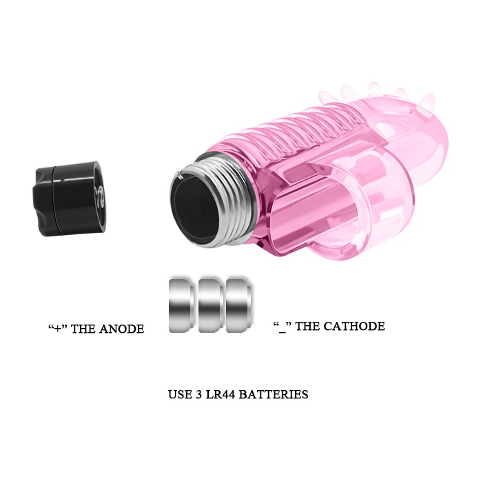 Розовый вибростимулятор с шипиками на палец. Фотография 4.