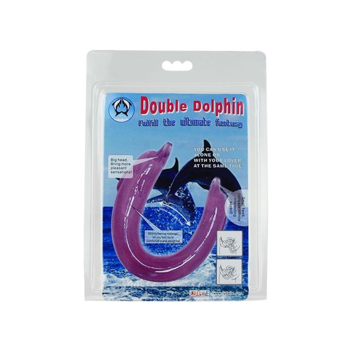 Фиолетовый двойной фаллоимитатор Dolphin - 30,5 см. Фотография 4.