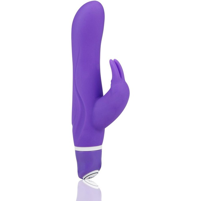 Фиолетовый вибратор со стимуляцией клитора - 21 см