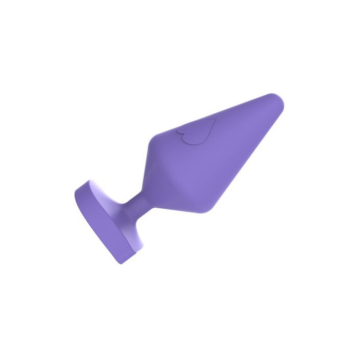 Фиолетовая анальная втулка с основанием-сердечком - 8,8 см. Фотография 2.