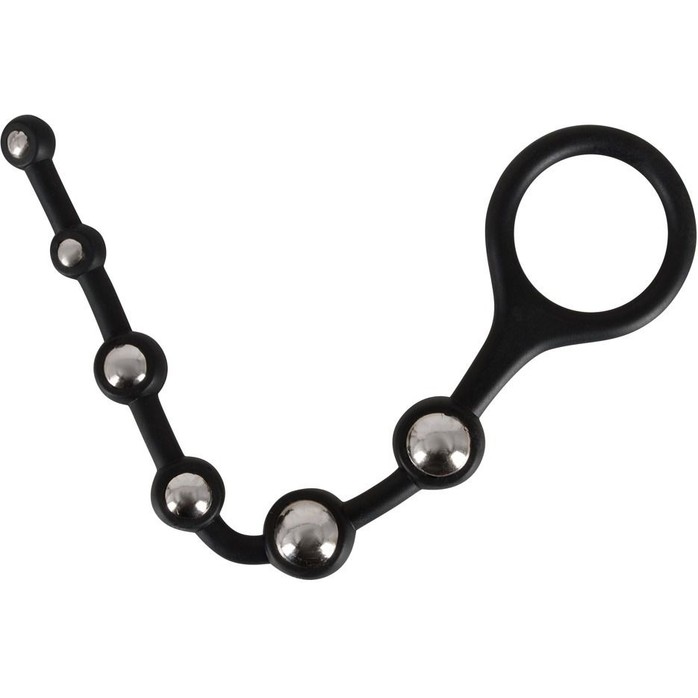 Анальная цепочка с ручкой-кольцом Bendable Silicone Beads - 25 см - You2Toys
