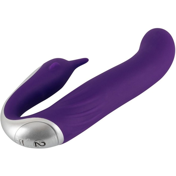 Фиолетовый вибратор Sweet Smile Purple Vibrator Hands-Free - 18 см - Smile. Фотография 3.