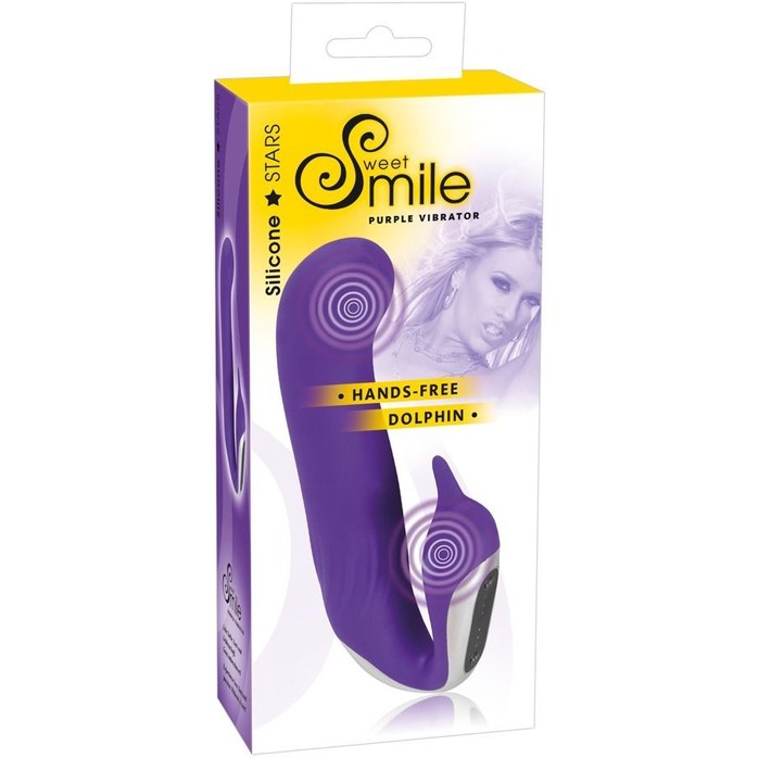 Фиолетовый вибратор Sweet Smile Purple Vibrator Hands-Free - 18 см - Smile. Фотография 4.