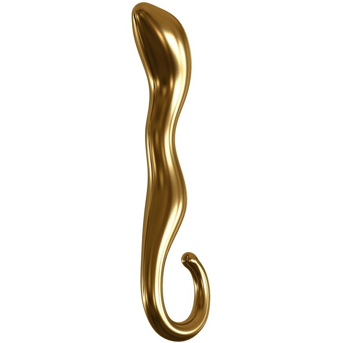 Золотистый стеклянный фаллоимитатор для стимуляции точки G - 18 см - Icicles Gold Edition. Фотография 3.