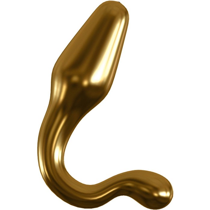 Золотистая анальная пробка с фигурным основанием - 10,7 см - Icicles Gold Edition. Фотография 3.