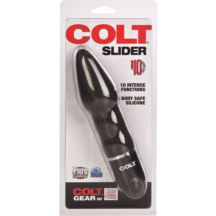 Чёрный анальный вибромассажер COLT Slider - 17 см - Colt. Фотография 2.
