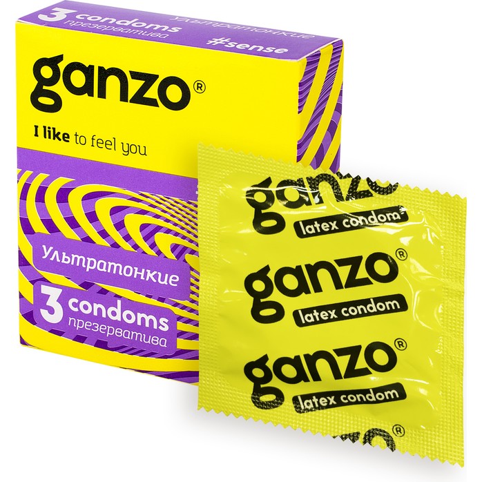 Тонкие презервативы для большей чувствительности Ganzo Sence - 3 шт. Фотография 2.