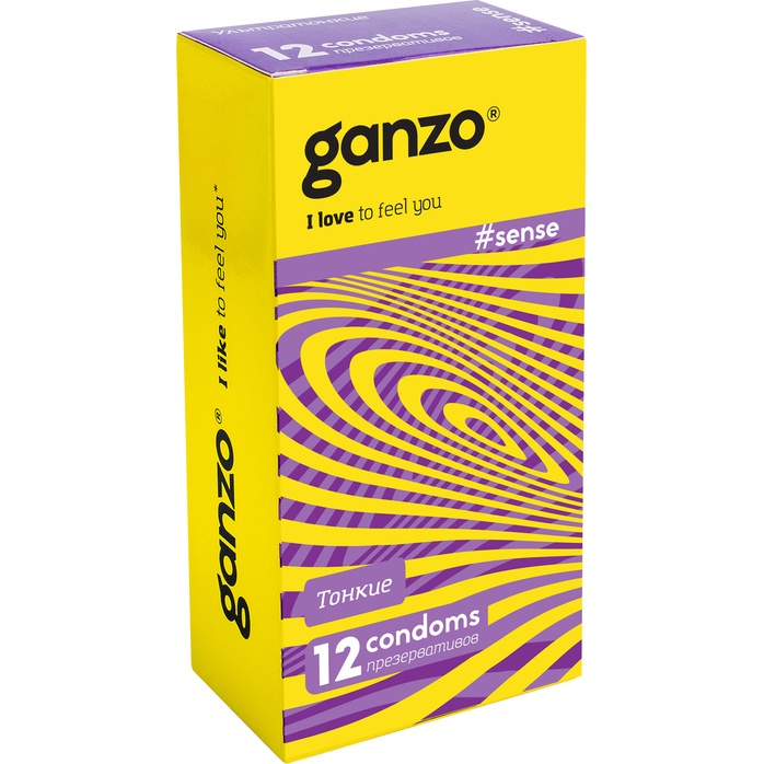 Тонкие презервативы для большей чувствительности Ganzo Sence - 12 шт