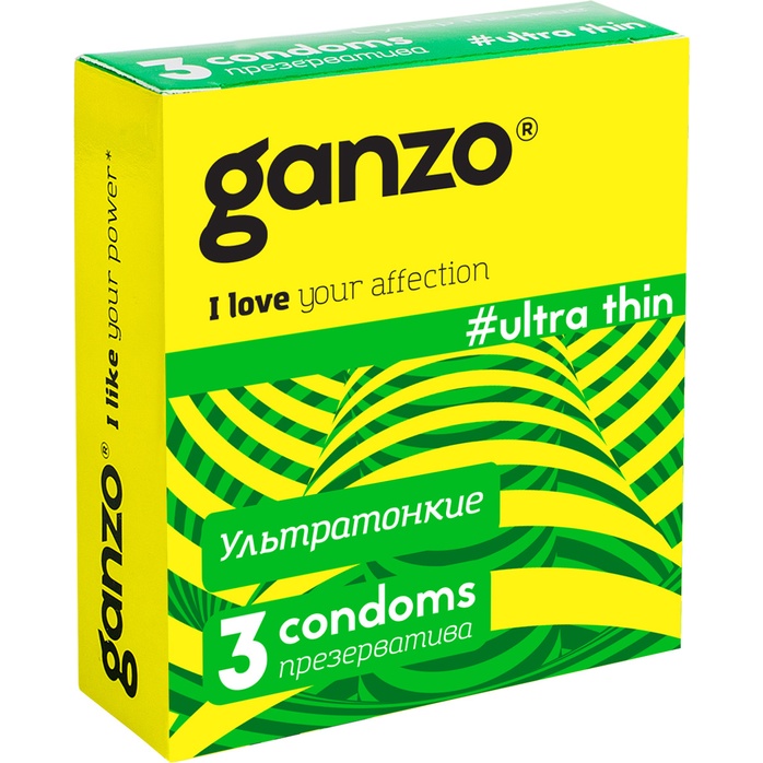 Ультратонкие презервативы Ganzo Ultra thin - 3 шт