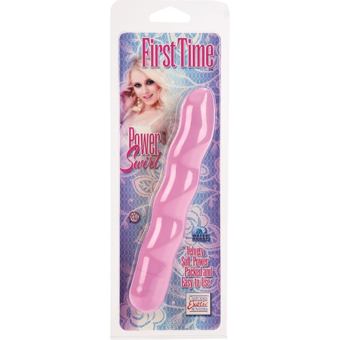 Розовый вибромассажер с волнами FIRST TIME POWER SWIRL - 15,25 см - First Time. Фотография 2.