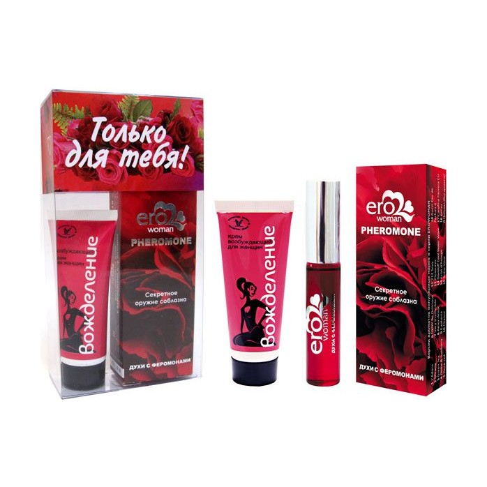 Подарочный набор для женщин: возбуждающий крем и духи с феромонами - Духи с феромонами Erowoman-Eroman