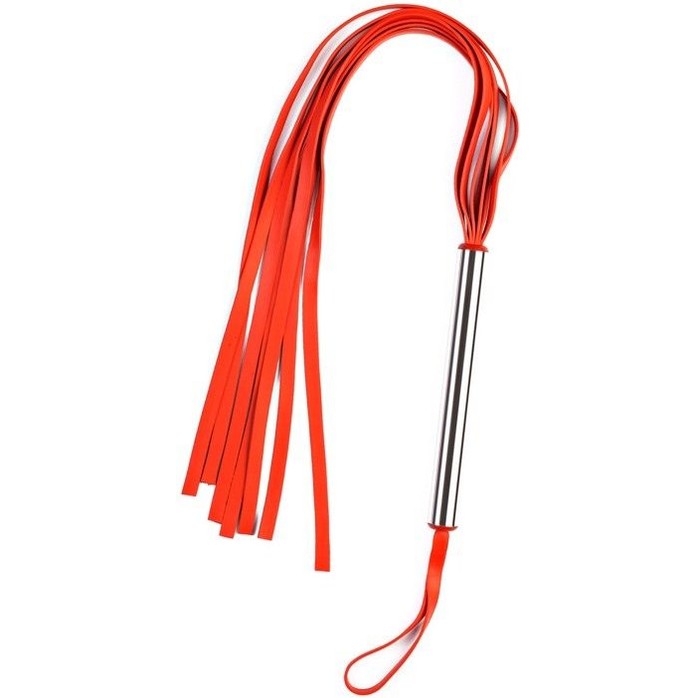Красная плеть с металлической ручкой - Passion Line