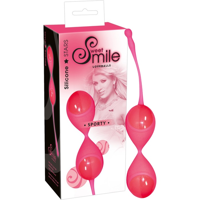 Розовые вагинальные шарики с хвостиком для извлечения - Sweet Smile