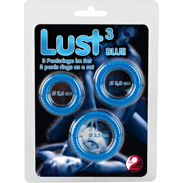 Набор из трех синих силиконовых колец Lust - You2Toys. Фотография 4.