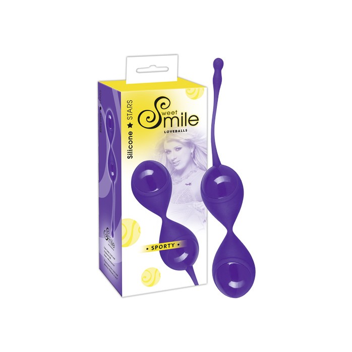 Фиолетовые вагинальные шарики с хвостиком для извлечения - Smile