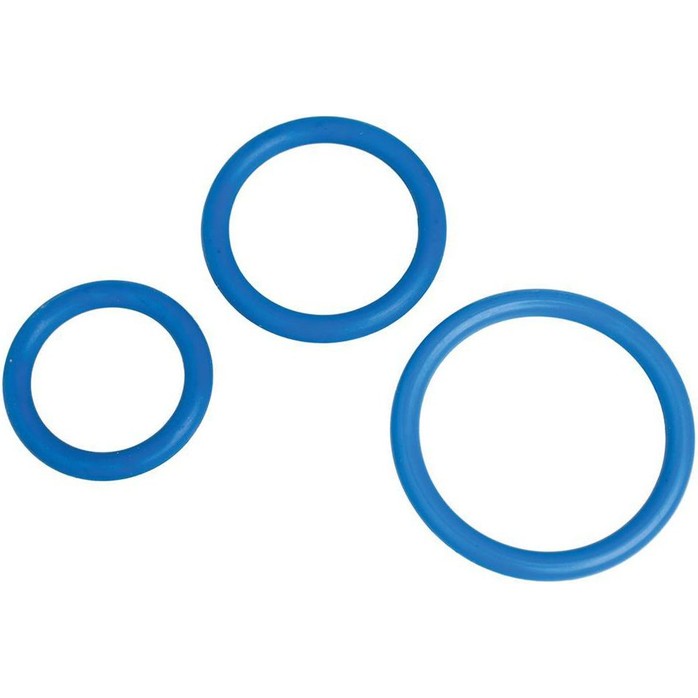 Набор из 3 синих эрекционных колец MENZSTUFF COMPLETE SET OF COCKRINGS - MenzStuff