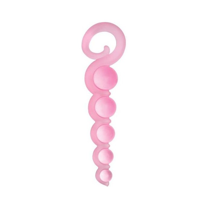 Розовая анальная цепочка из 5 шариков различного диаметра - 25,5 см - Fancy. Фотография 3.