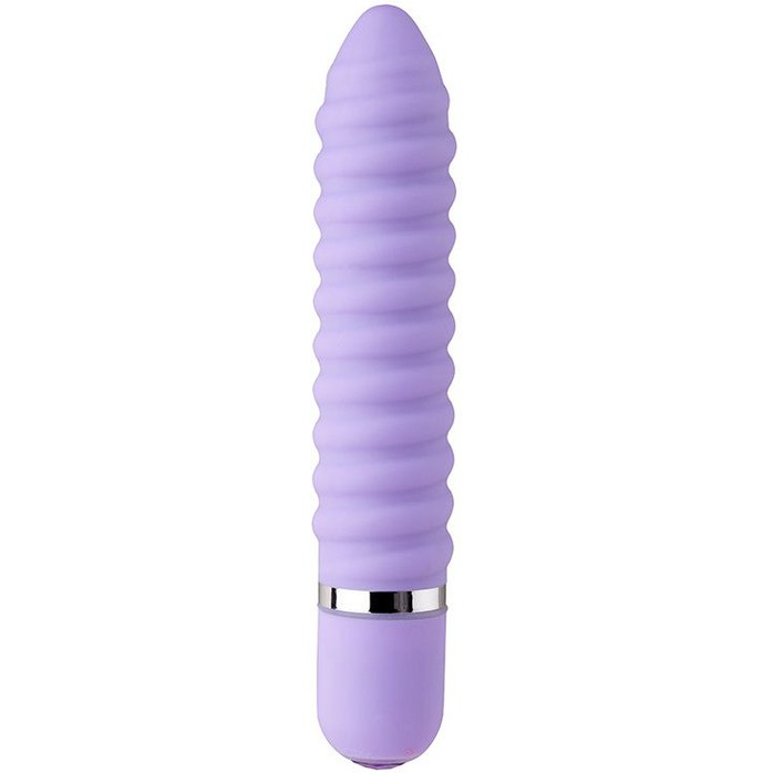 Фиолетовый ребристый мини-вибратор NEON WICKED WAND PURPLE - 11,4 см - Neon