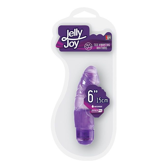 Фиолетовый вибромассажёр JELLY JOY 6INCH 10 RHYTHMS - 15 см - Jelly Joy. Фотография 3.