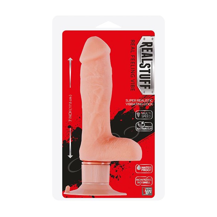 Реалистик на подошве-присоске REALSTUFF 7INCH VIBRATOR - 17,8 см - RealStuff. Фотография 2.